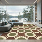 Earth Tones Mid Century Circles Rug