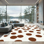 Classic Dot Pattern Cream Brown Rug