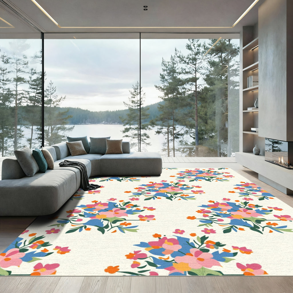 Whimsical Floral Bouquet Arrangement Rug