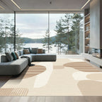 Neutral Abstract Organic Shapes Rug