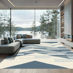 Geometric Chevron Ice Blue Rug