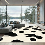Black Cream Spotty Blob Rug