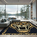 Magnificent Tiger Face Golden Border Rug