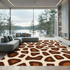 Brown Cream Patchwork Spot Rug