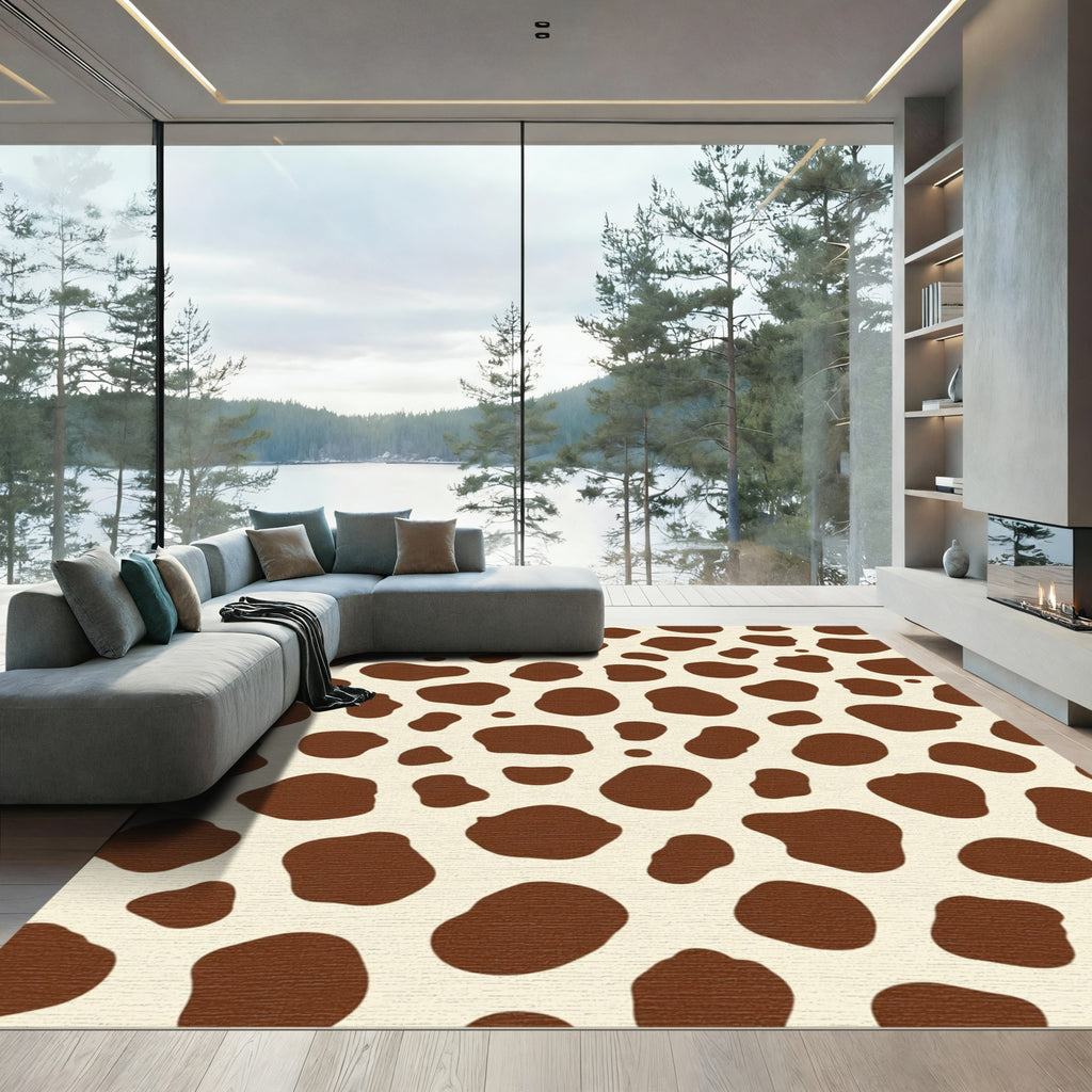 Brown Spotted Cream Dalmatian Rug