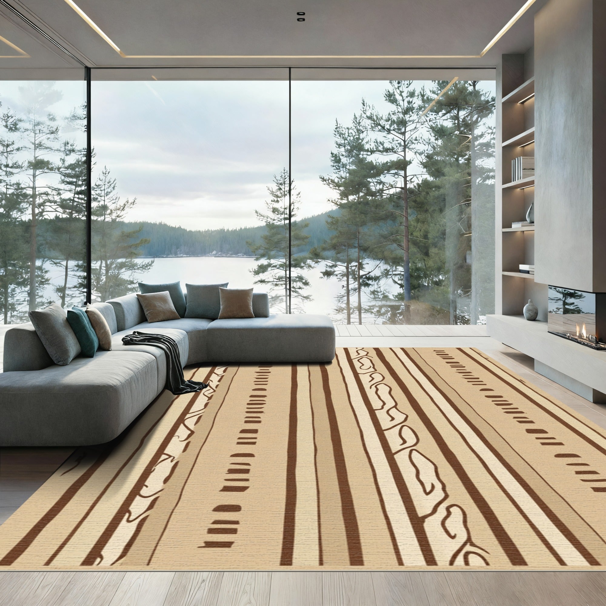 Earthy Stripes Organic Textures Rug