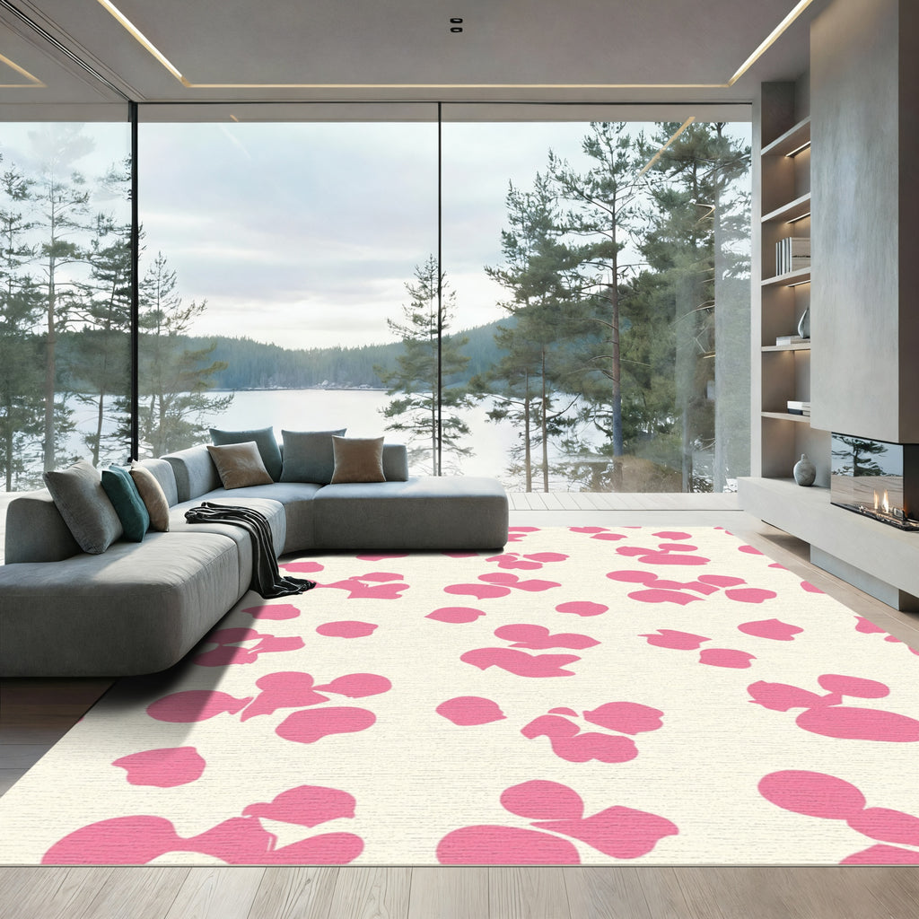 Pink Floral Scatter Rug