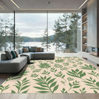 Forest Green Branch Overlay Rug