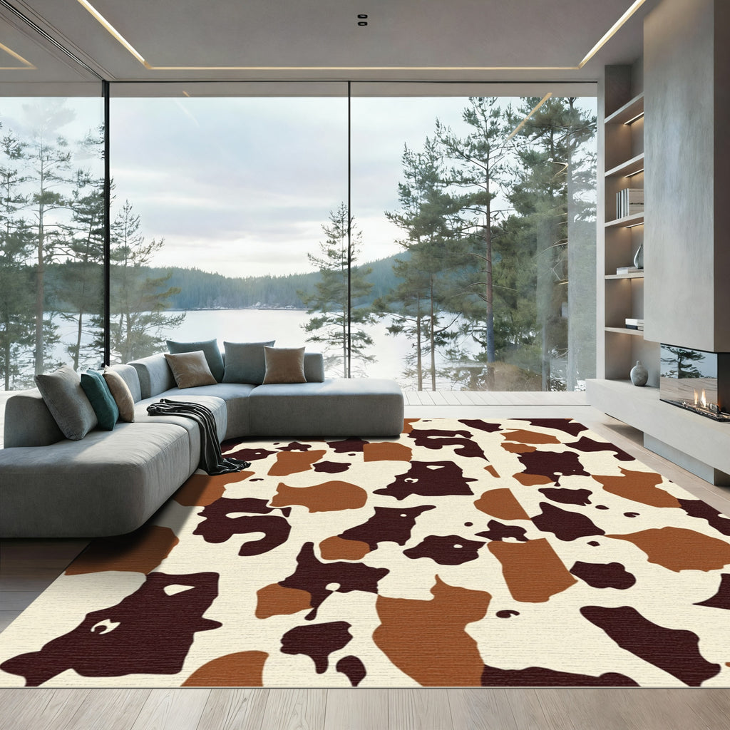 Earth Tones Abstract Irregular Spots Rug