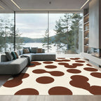 Brown Cream Abstract Blob Rug