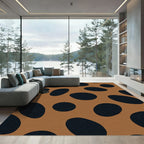 Caramel Black Oval Spot Play Rug