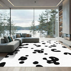 Black White Spotted Blob Rug