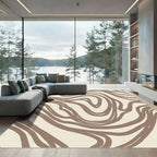 Earthy Tone Swirl Abstract Rug