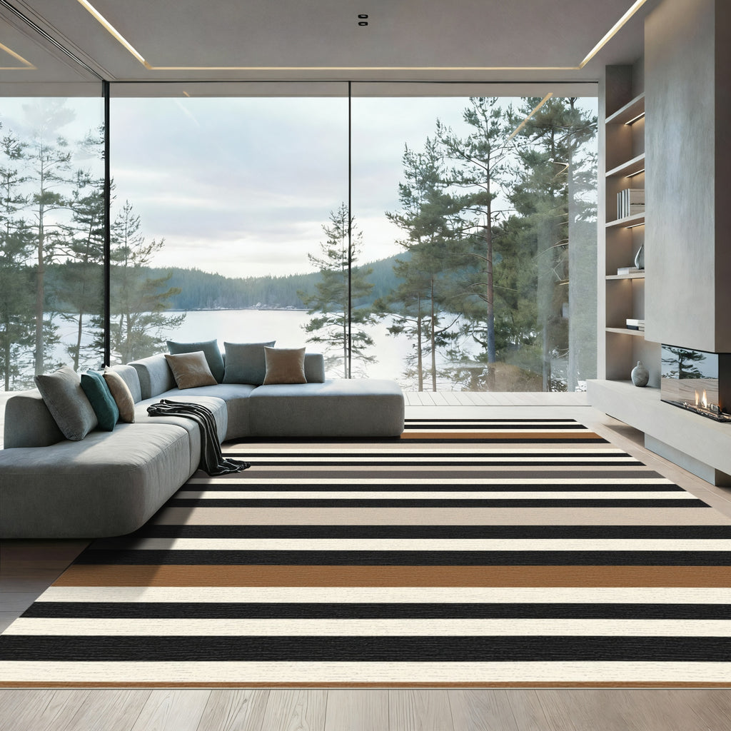 Earthy Tones Wide Stripe Rug