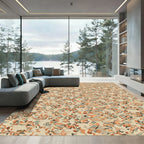 Earthy Tones Abstract Floral Collage Rug