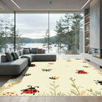 Whimsical Ladybug Bee Butterfly Garden Rug