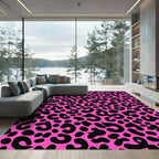 Vibrant Pink Leopard Spots Rug
