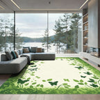 Green Butterfly Vine Border Rug