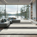 Monochromatic Gray Stripe Horizon Rug