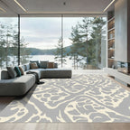 Soft Gray Organic Interlocking Diamond Rug