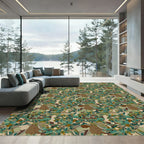 Earthy Abstract Blended Camouflage Rug