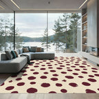 Deep Red Polka Dot Scatter Rug