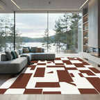 Bold Brown Geometric Balance Rug