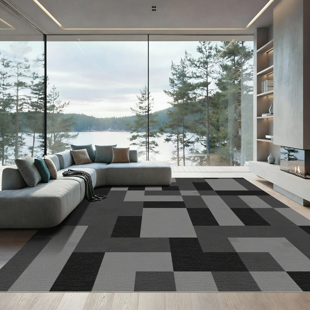 Monochromatic Geometric Block Composition Rug