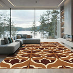 Earthy Brown Abstract Organic Symmetry Rug
