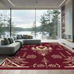 Crimson Gold Ornately Detailed Medallion Rug
