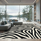 Classic Black Cream Zebra Stripes Rug