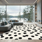 Cream Black Scattered Spots Rug
