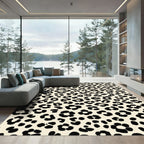 Chic Cream Black Leopard Spot Rug