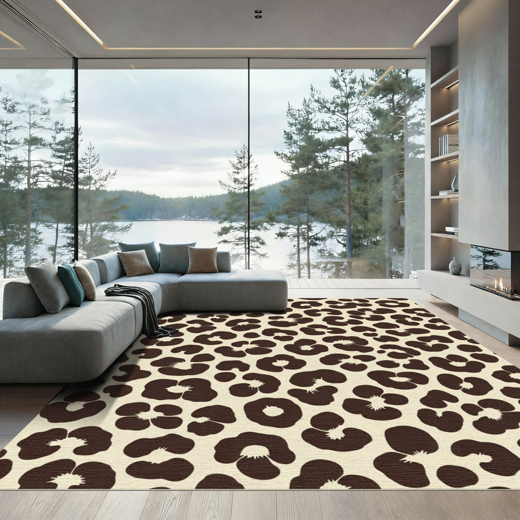 Brown Spots on Cream Background Rug