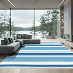 Coastal Blue Stripe Horizon Rug