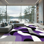 Modern Purple Geometric Abstract Shapes Rug