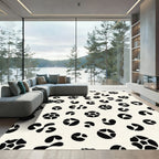 Cream Black Scattered Spots Rug
