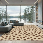 Earthy Speckled Circles Pattern Rug