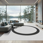 Black Ouroboros Circular Serpent Rug