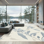 Soft Blue Laurel Leaf Vines Rug