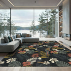 Exotic Macaws Toucans Tropical Foliage Rug