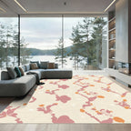 Soft Rose Coral Vine Background Rug