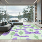 Lilac Purple Bow Green Chain Rug