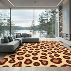 Golden Brown Leopard Spots Rug