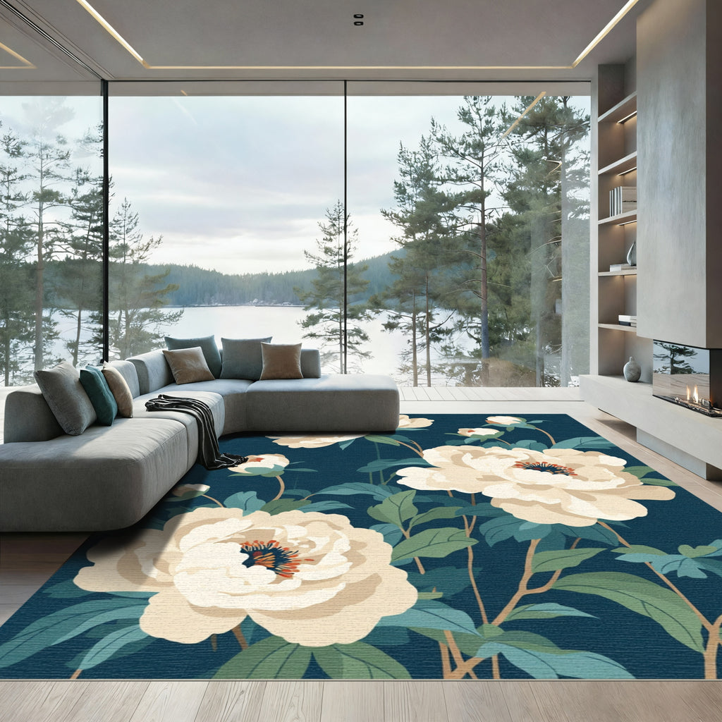 Cream Peony Botanical Garden Rug