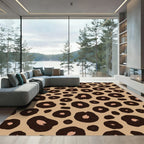Neutral Leopard Spots Animal Print Rug