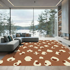 Brown Cream Abstract Spot Rug