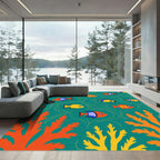 Playful Coral Reef Fish Pattern Rug