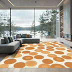 Warm Terracotta Circles Scatter Rug