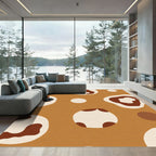 Warm Brown Blob Organic Composition Rug